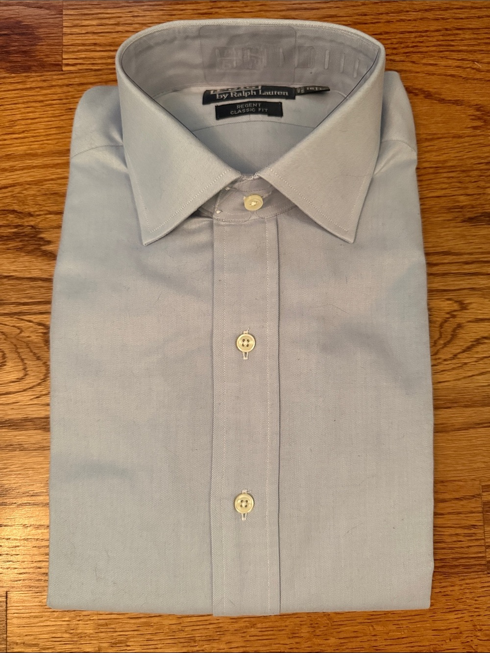 Polo Ralph Lauren Men's Light Blue Regent Classic Fit Collar Dress Shirt